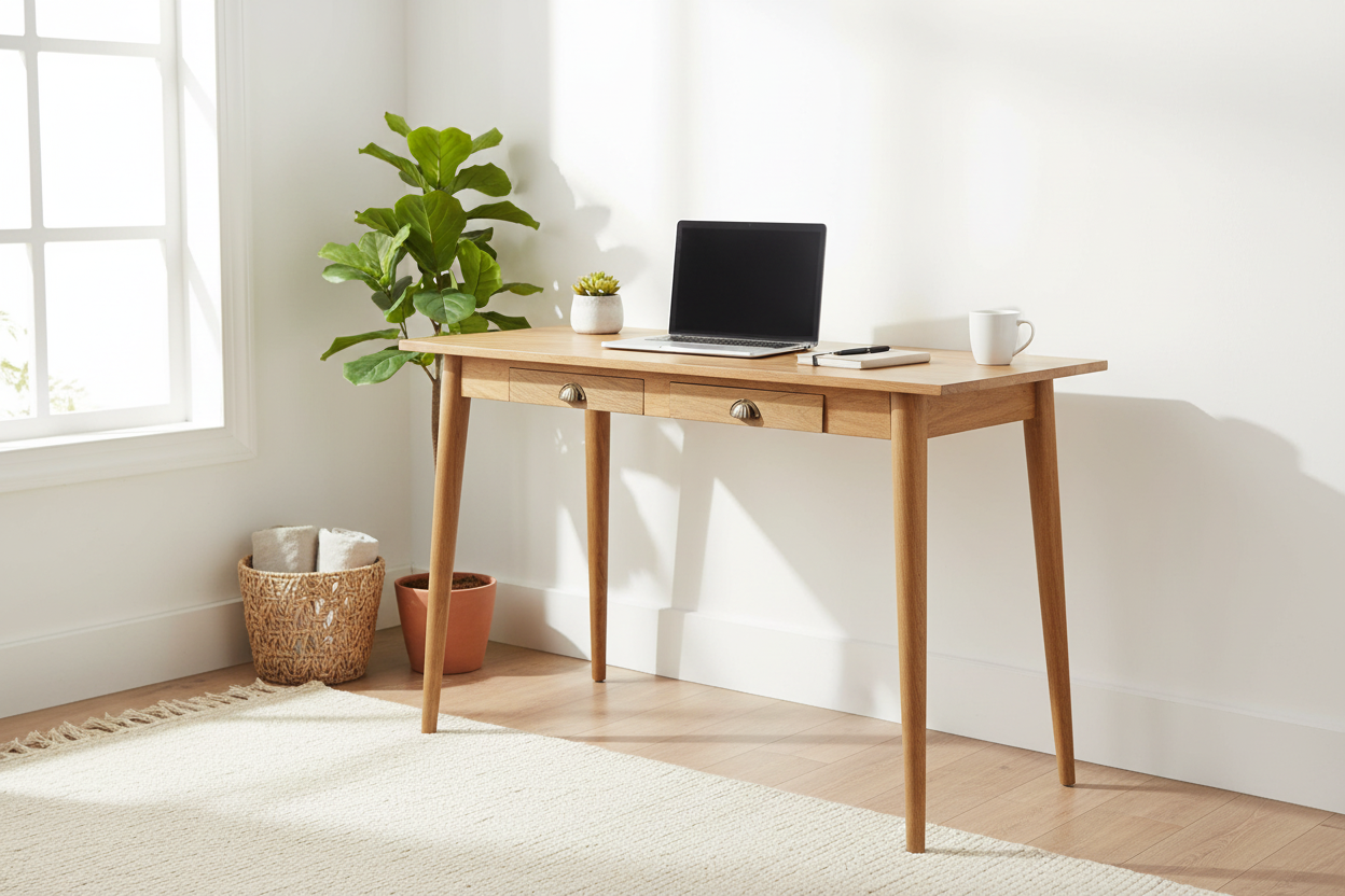 2 Drawer Nordic Writing Desk Lifestyle Image