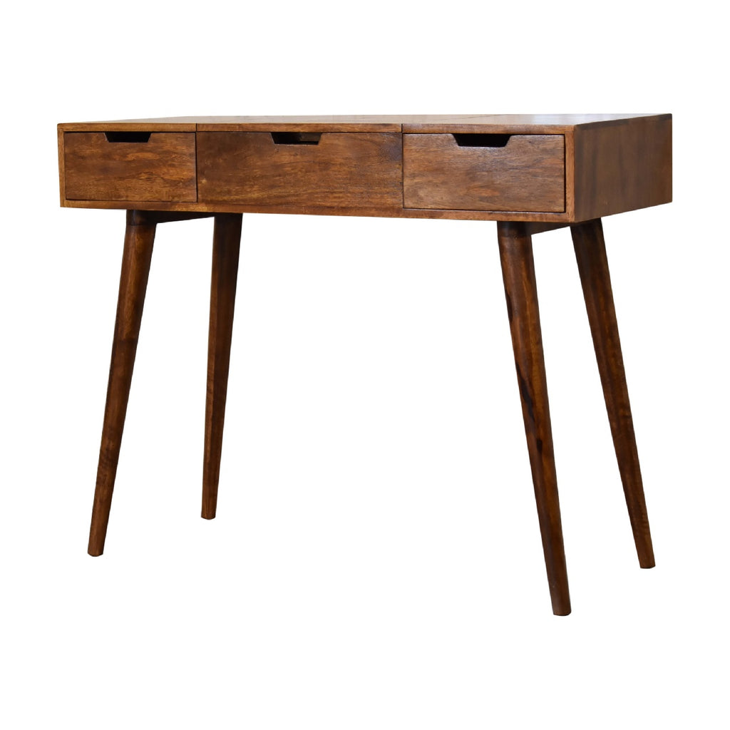 Chestnut Foldable Mirror Dressing Table