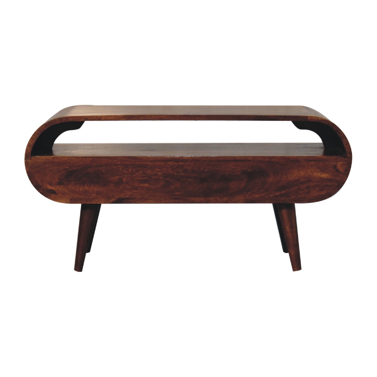 Chestnut Circular TV Stand/Coffee Table