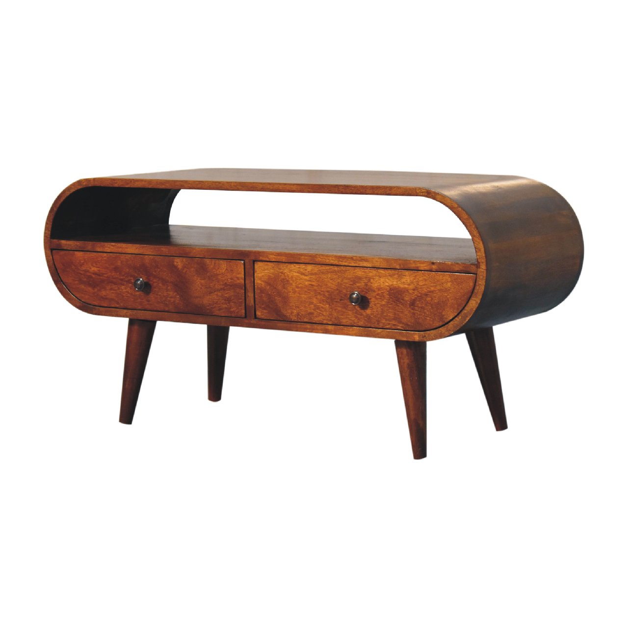 Chestnut Circular TV Stand/Coffee Table