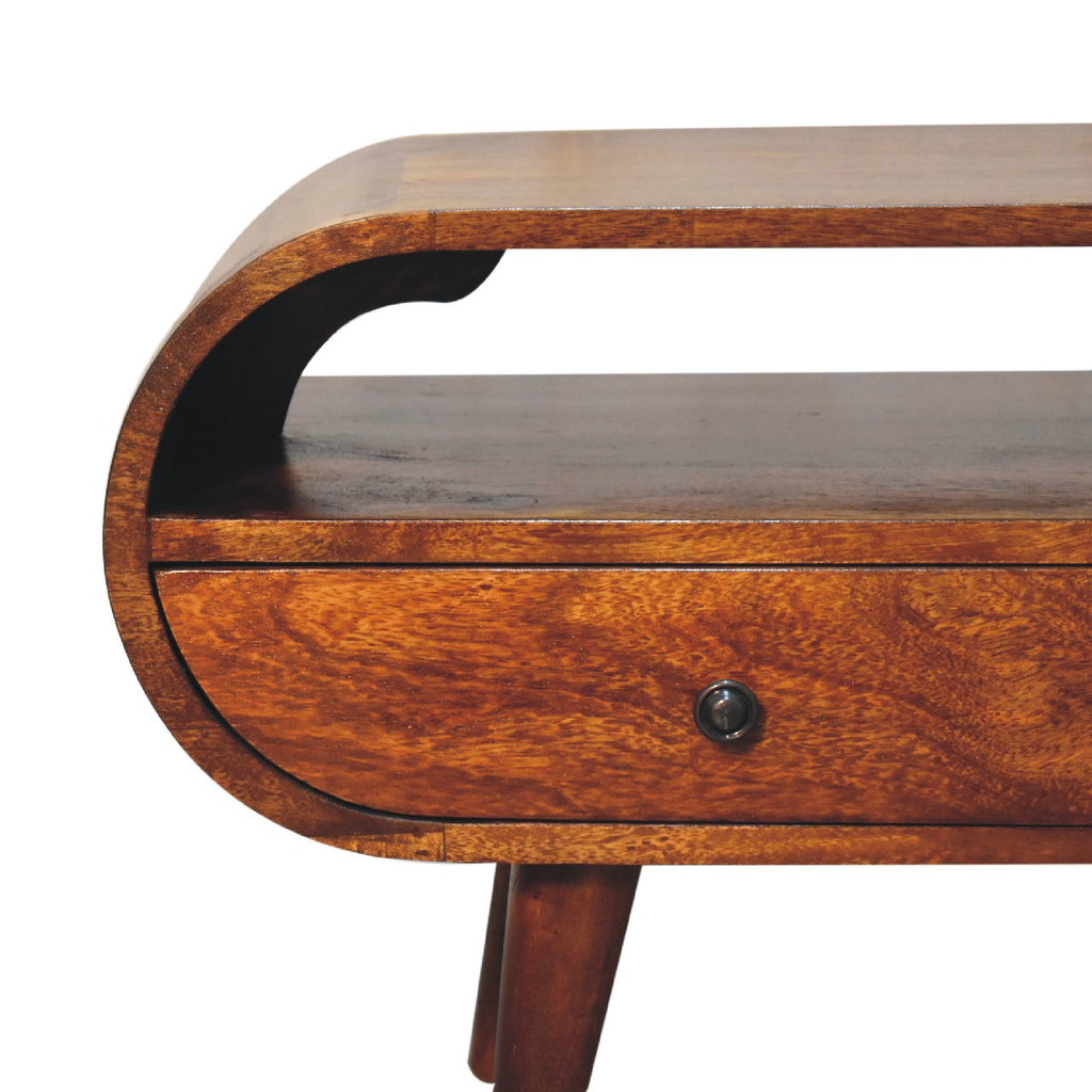 Chestnut Circular TV Stand/Coffee Table