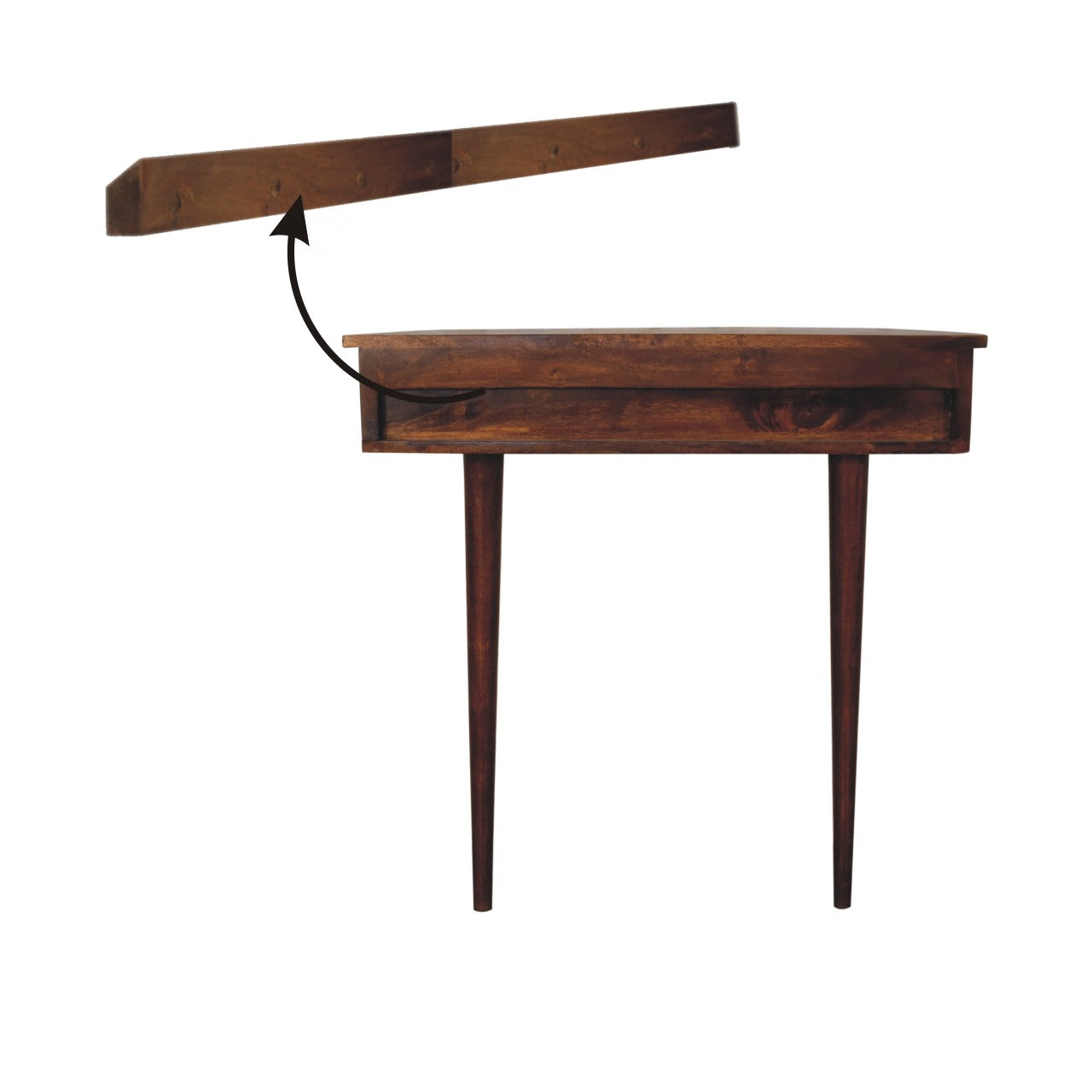 Backless Chestnut Console