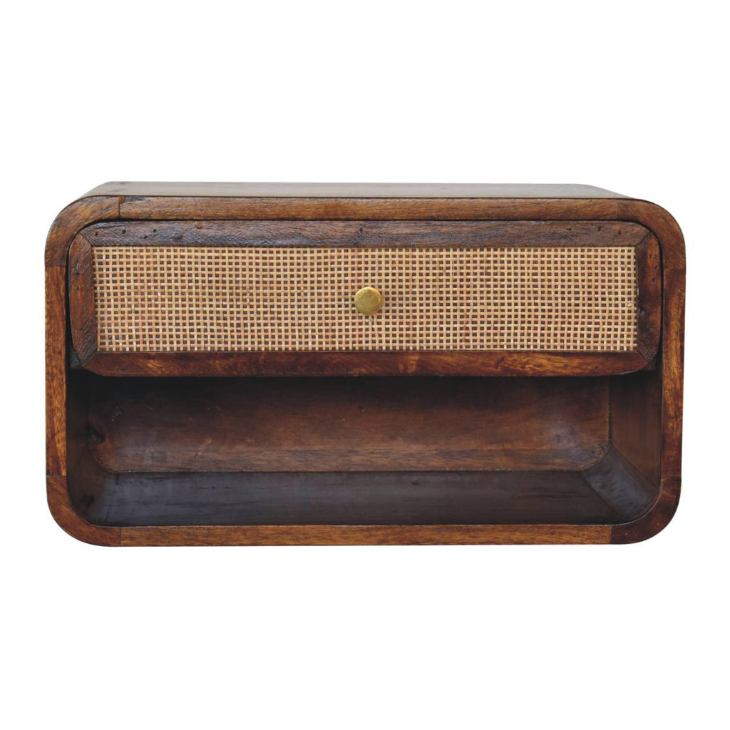 Chestnut Floating Woven Bedside