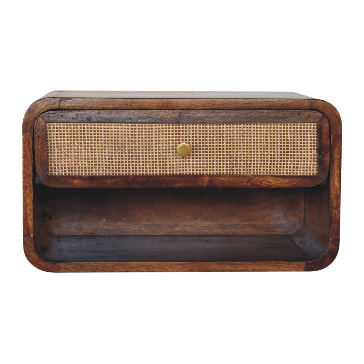 Chestnut Floating Woven Bedside