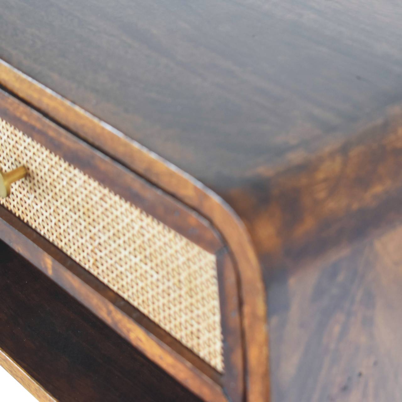 Chestnut Floating Woven Bedside