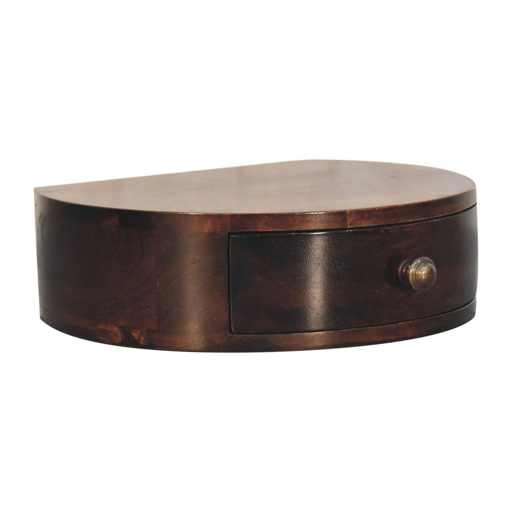 California Walnut Floating Rounded Bedside