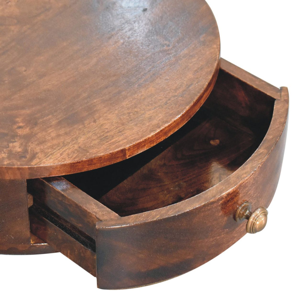 California Walnut Floating Rounded Bedside