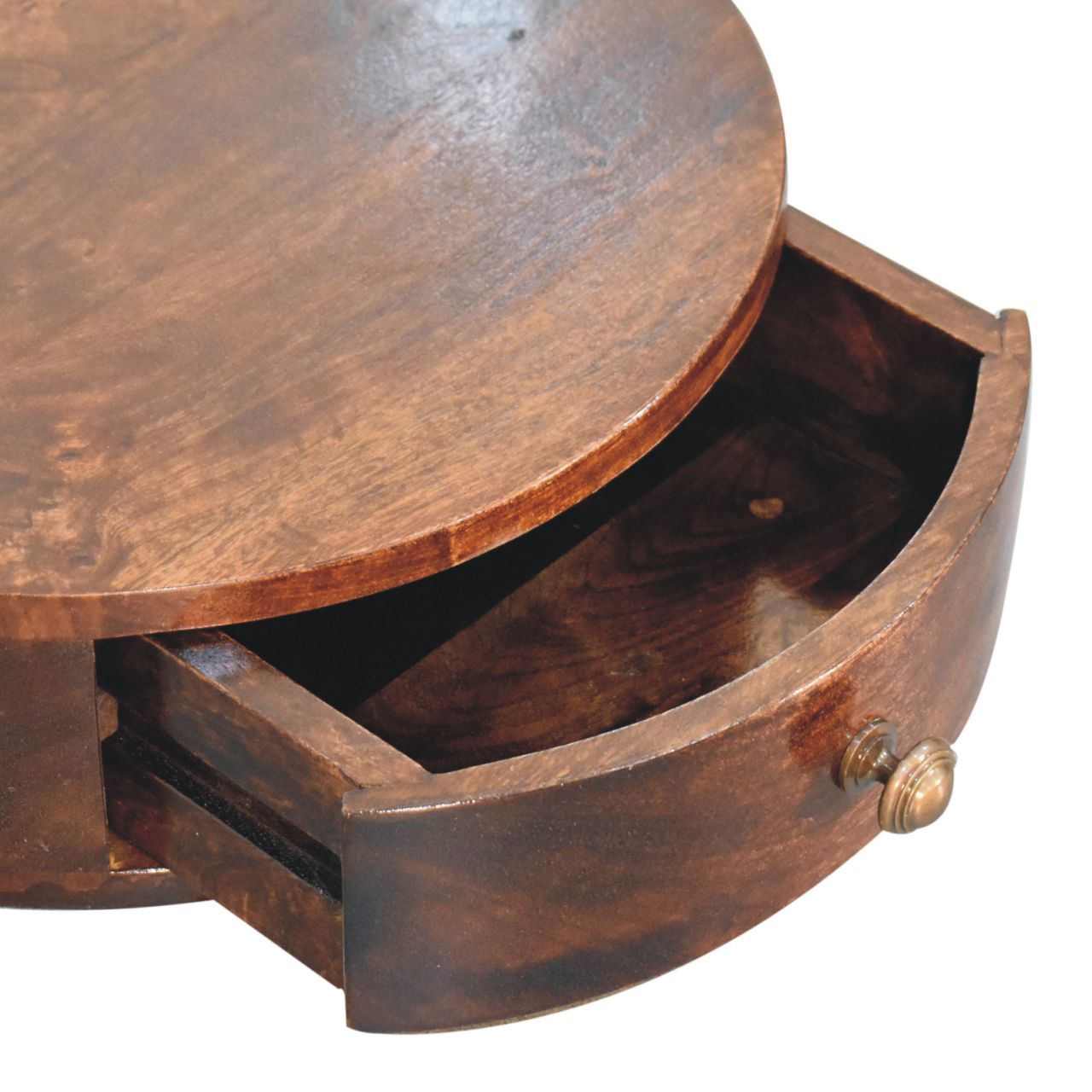 California Walnut Floating Rounded Bedside