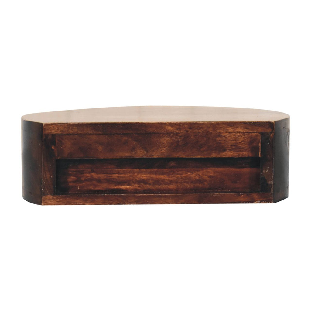 California Walnut Floating Rounded Bedside