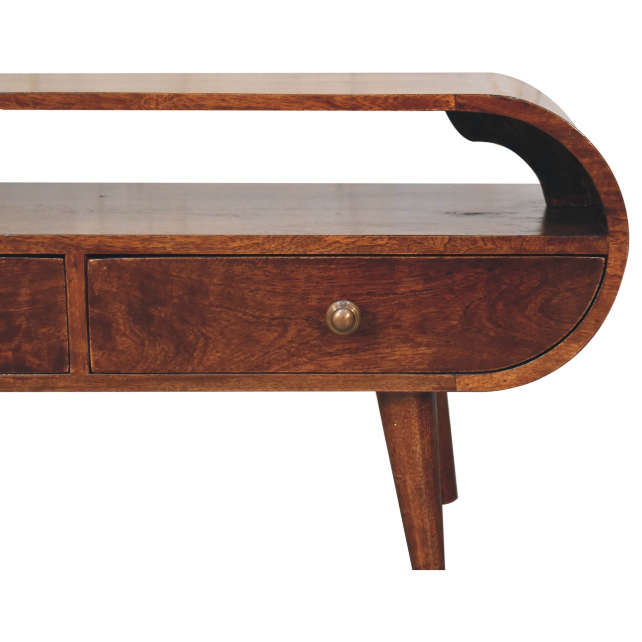 California Walnut Circular TV Stand/Coffee Table