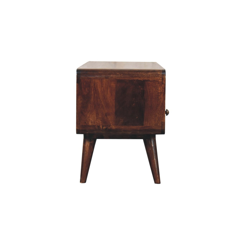 Curved California Walnut Media Unit