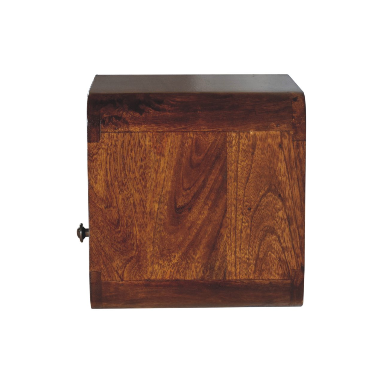 Extra Mini Floating Curved Chestnut Bedside with Open Slot