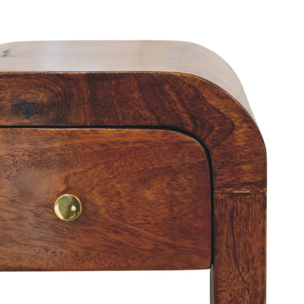 Mini Darcy Chestnut Bedside with Curved Edges