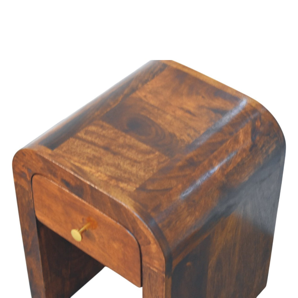 Mini Darcy Chestnut Bedside with Curved Edges