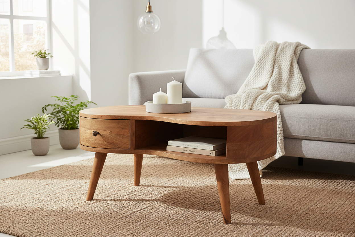 Oak-ish Wave Coffee Table Lifestyle Image 2